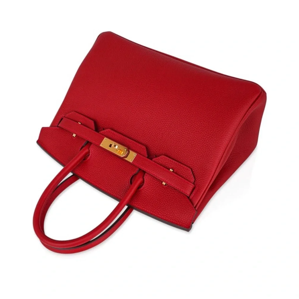 LIPSTICK RED HERMES BIRKIN 30 GOLD HARDWARE - Picture 4 of 8